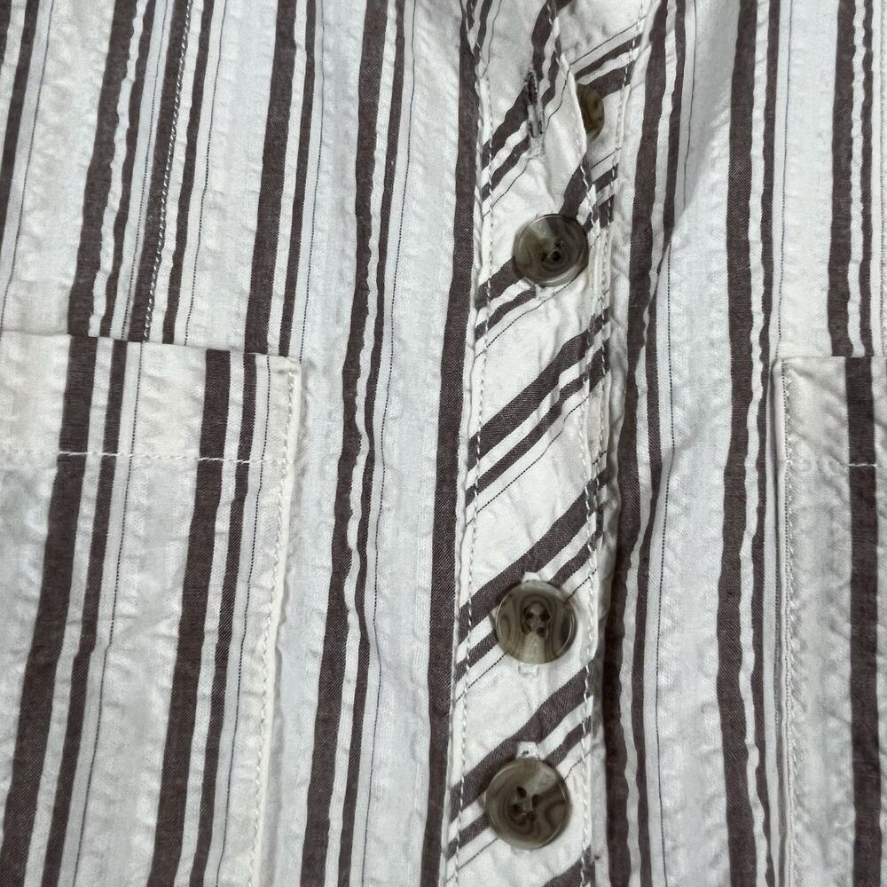 Urban Outfitters Striped Cotton Romper Playsuit Button Front Pockets Size M - Picture 9 of 15